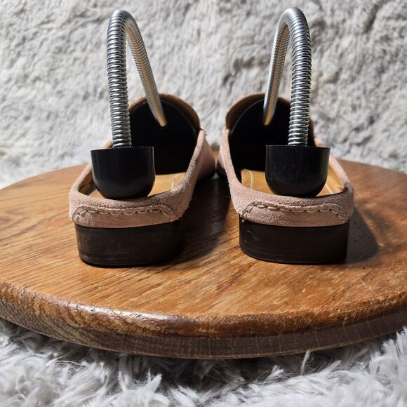 Cole Haan Womens Size 8B Pink Suede Mules Retro Slip On Tasseled Heeled Shoe - Picture 4 of 12